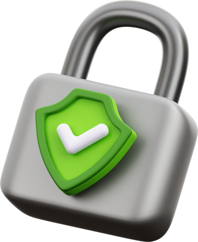 3D Padlock Security Illustration